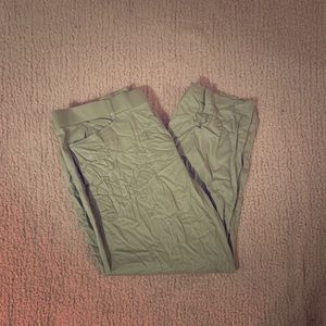 Cropped fitted khaki pants